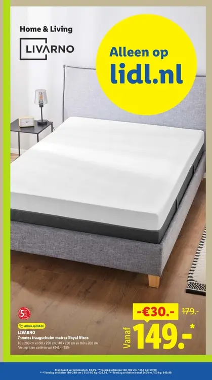 Aanbieding: 7-zones traagschuim matras Royal Visco
