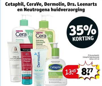 Aanbieding: Cetaphil, Cerave, Dermolin, Drs. Leenarts en Neutrogena huidverzorging