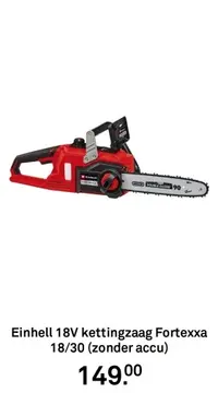 Aanbieding: Einhell 18V kettingzaag Fortexxa 18/30