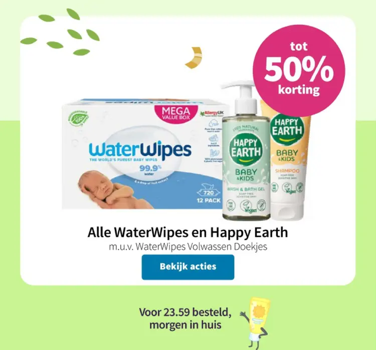 Aanbieding: WaterWipes en Happy Earth
