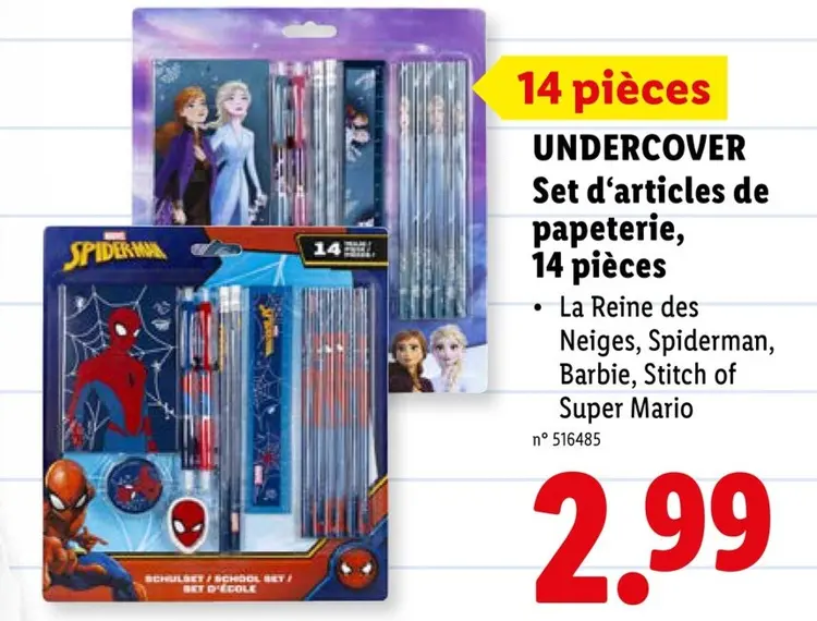 Offre: Set d'articles de papeterie