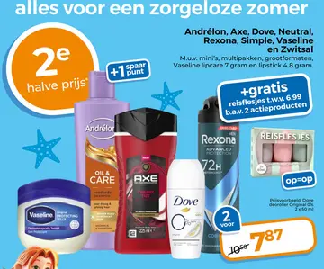 Aanbieding: Andrélon, Axe, Dove, Neutral, Rexona, Simple, Vaseline en Zwitsal