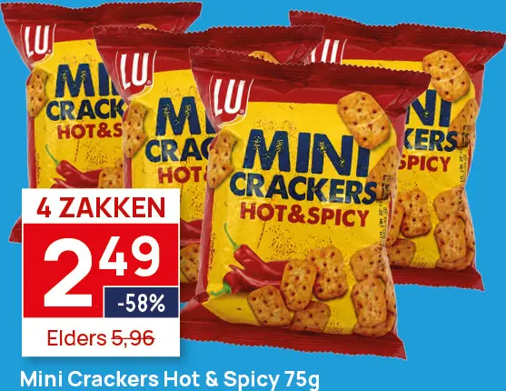 Aanbieding: Mini Crackers Hot & Spicy