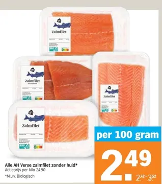 Aanbieding: AH Verse zalmfilet zonder huid