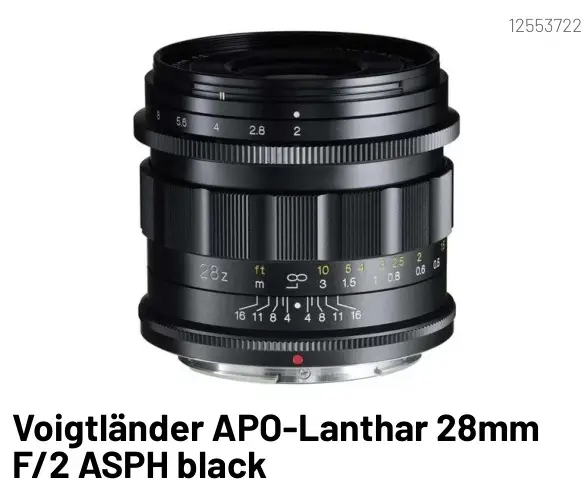 Aanbieding: Voigtländer APO-Lanthar 28mm F/2 ASPH black
