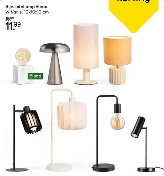Aanbieding: Bijv. tafellamp Elena