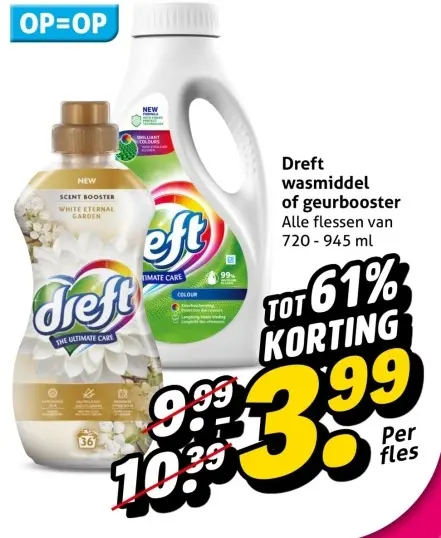 Aanbieding: Dreft wasmiddel of geurbooster
