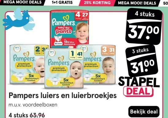 Aanbieding: Pampers luiers en luierbroekjes