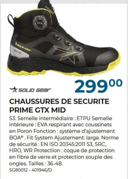 Offre: CHAUSSURES DE SECURITE PRIME GTX MID