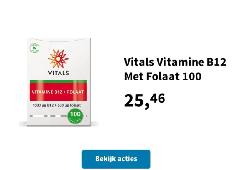 Aanbieding: Vitals Vitamine B12 Met Folaat