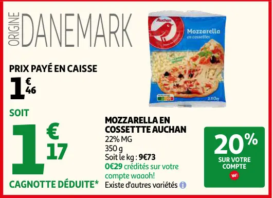 Offre: Mozzarella en cossettes