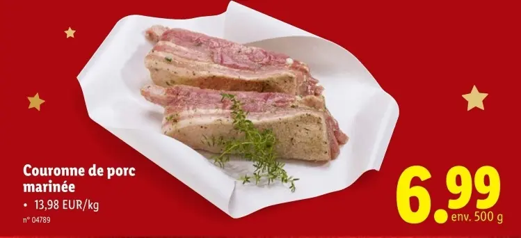 Offre: Couronne de porc marinée
