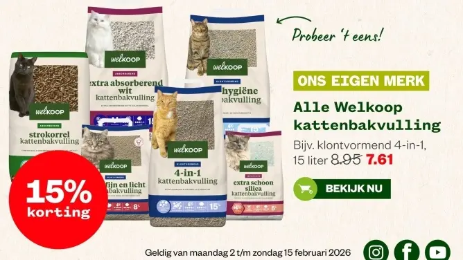 Aanbieding: Alle Welkoop kattenbakvulling