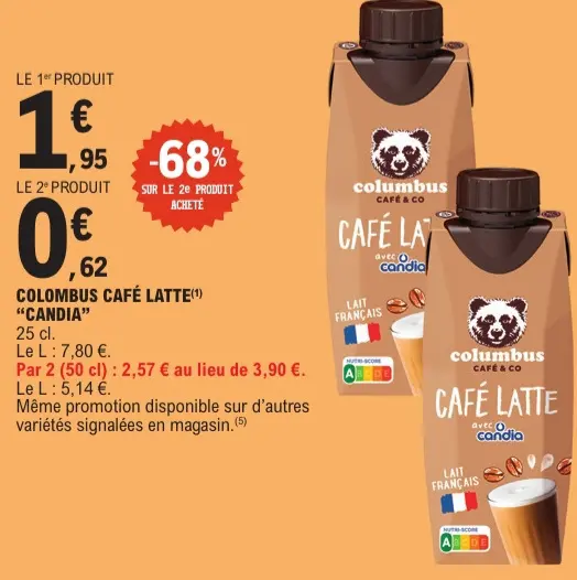Offre: Colombus café latte