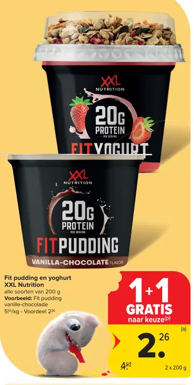 Promotie: Fit pudding en yoghurt