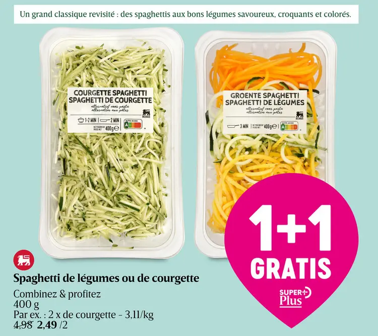 Offre: Spaghetti de légumes ou de courgette