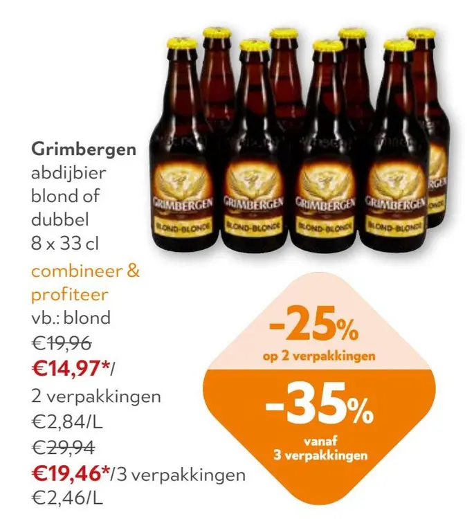 Aanbieding: Grimbergen abdijbier blond of dubbel
