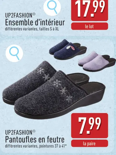 Offre: Pantoufles en feutre