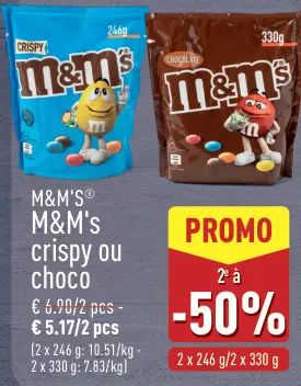 Offre: M&M's crispy ou choco