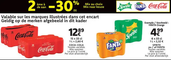 Offre: Sprite, Fanta ou Coca-Cola