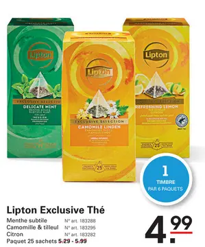 Offre: Lipton Exclusive Thé
