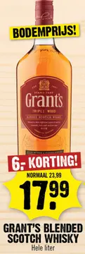 Aanbieding: GRANT'S BLENDED SCOTCH WHISKY