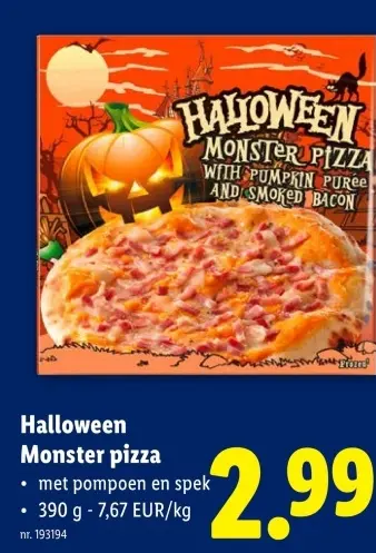 Aanbieding: Halloween Monster pizza