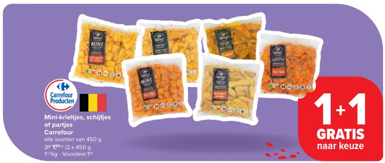 Aanbieding: Mini-krieltjes, schijfjes of partjes