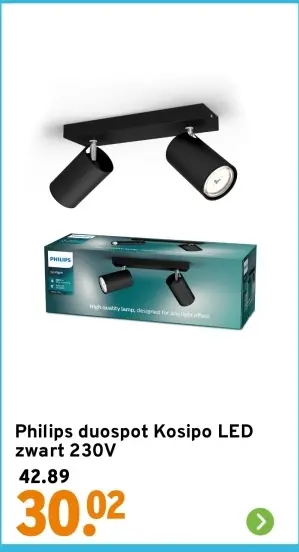 Aanbieding: duospot Kosipo LED zwart