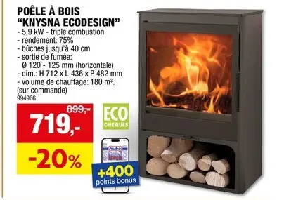 Offre: Panadero KNYSNA Écodesign poêle à  bois 5,9kW