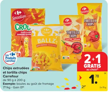Offre: Chips extrudées et tortilla chips