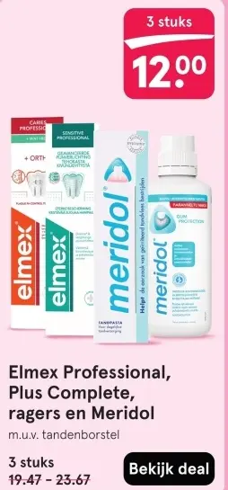 Aanbieding: Elmex Professional, Plus Complete, ragers en Meridol