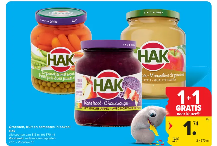 Promotie: Groenten, fruit en compotes in bokaal