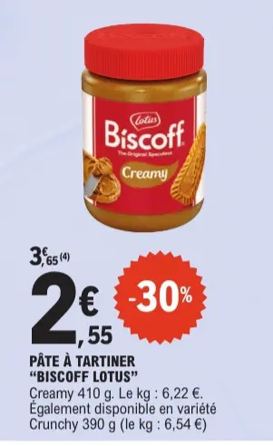 Aanbieding: Pâte à tartiner "Biscoff Lotus"