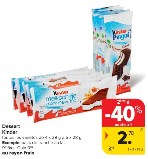 Offre: Dessert Kinder