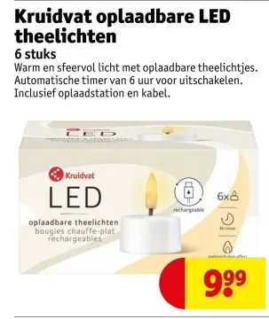 Aanbieding: oplaadbare LED theelichten