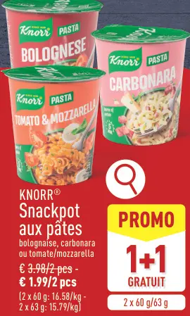 Offre: Snackpot aux pâtes