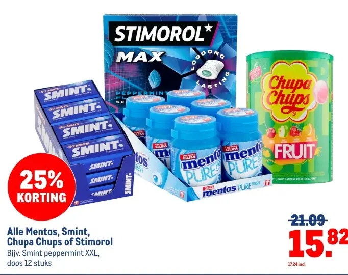 Aanbieding: Mentos, Smint, Chupa Chups of Stimorol