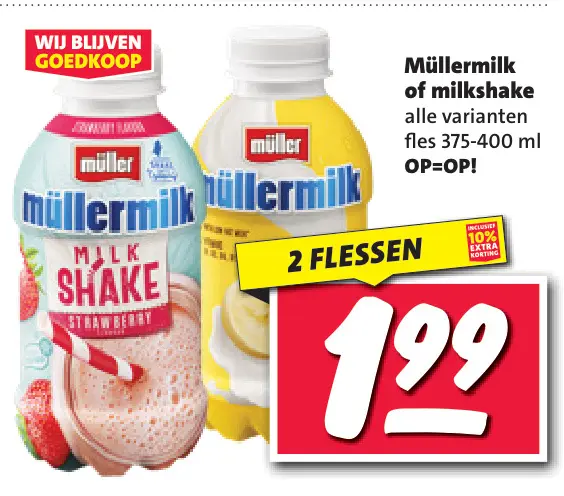 Aanbieding: Müllermilk of milkshake