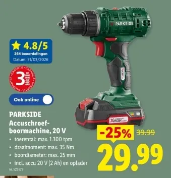 Promotie: Accuschroef-boormachine