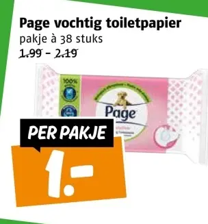 Aanbieding: Page vochtig toiletpapier