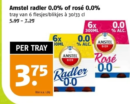 Aanbieding: Amstel radler 0.0% of rosé 0.0%