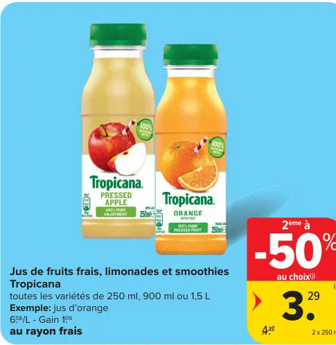 Offre: Jus de fruits frais, limonades et smoothies