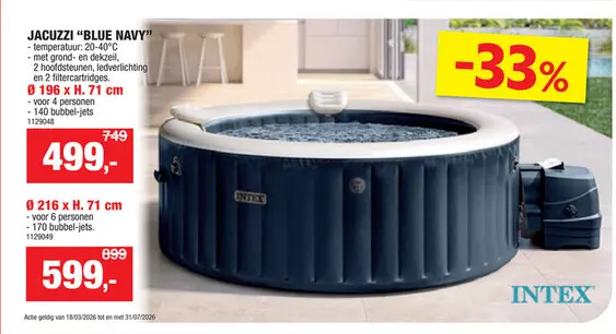 Promotie: Intex Spa Bubbels 196x71 cm 4 personen