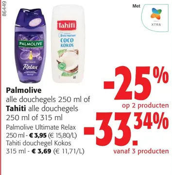 Aanbieding: Palmolive alle douchegels of Tahiti