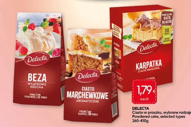 Aanbieding: Ciasto w proszku, wybrane rodzaje