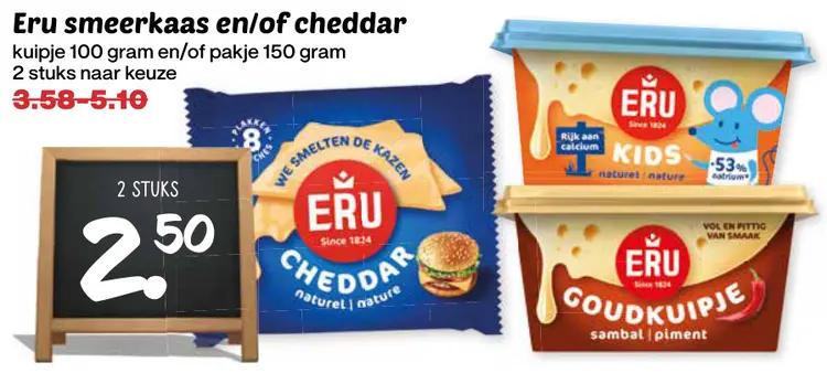 Aanbieding: Smeerkaas en/of cheddar