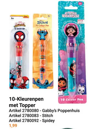 Aanbieding: 10-Kleurenpen met Topper