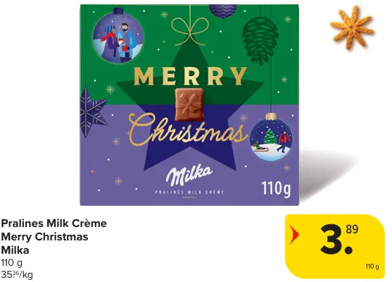 Promotie: Pralines Milk Crème Merry Christmas