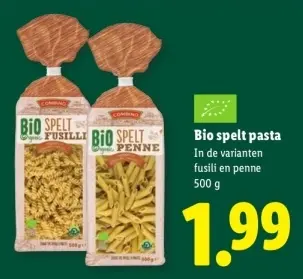 Aanbieding: Bio spelt pasta